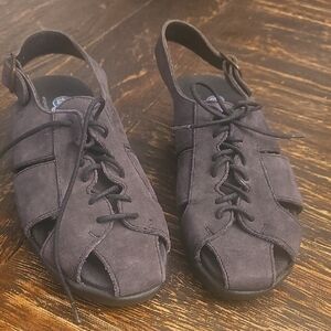 Wolky Women's Dark Gray Purple Sandals 37 Or 7